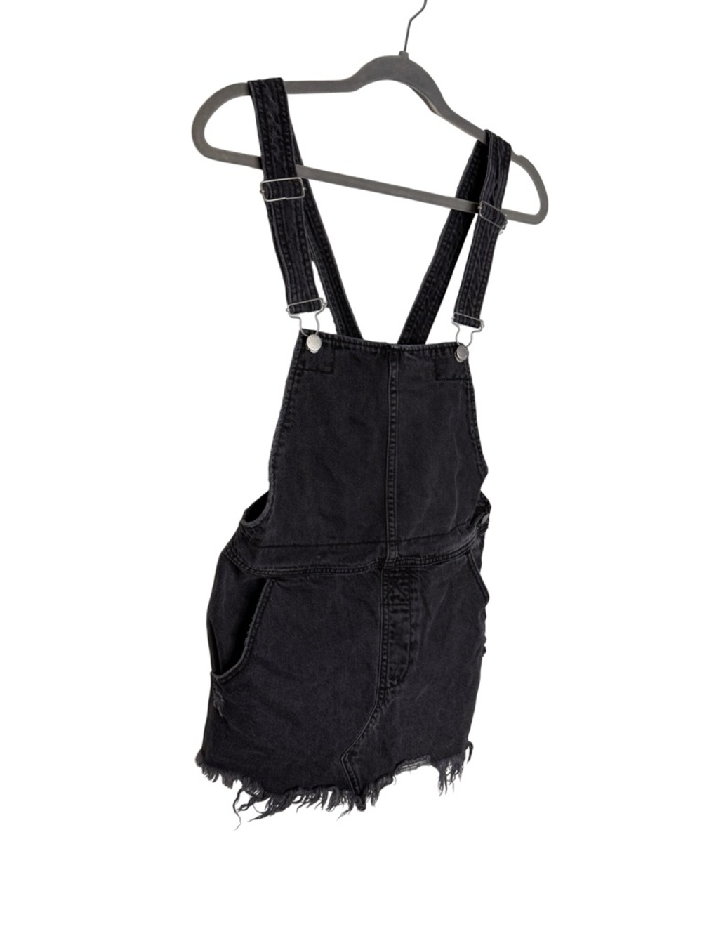 🖤 Free People Denim Overall Skirt Dress Size 2 Distressed 🖤 - Picture 3 of 5